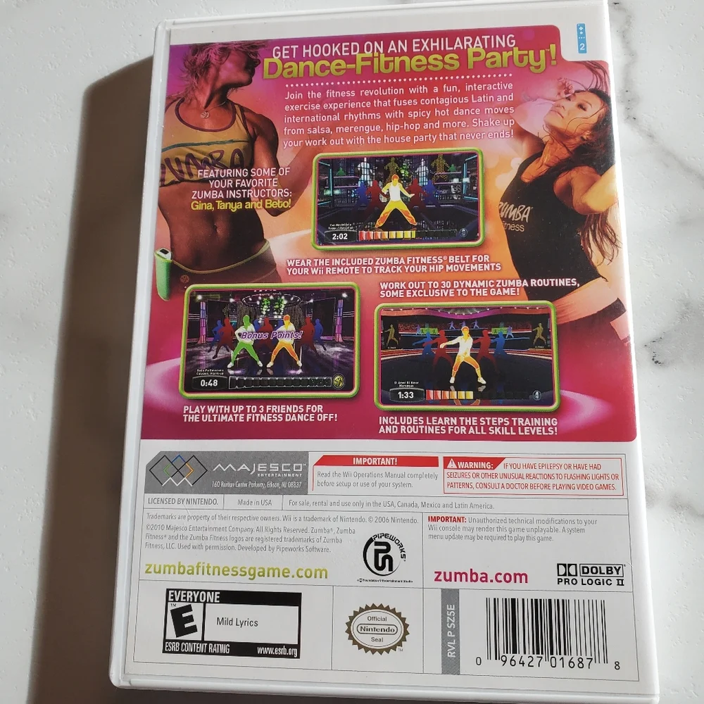 Zumba Fitness Game for Wii with Belt